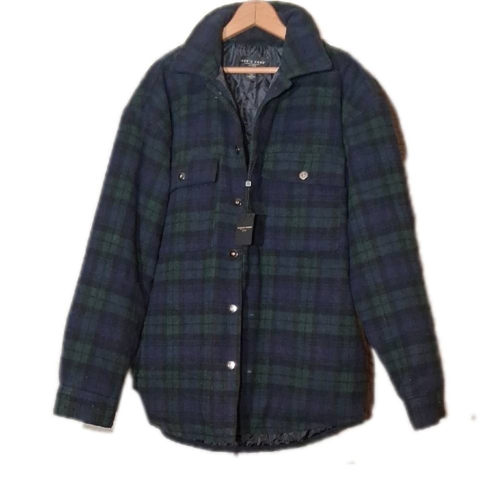Pronto Uomo NWT Plaid Quilted Jacket Shirt